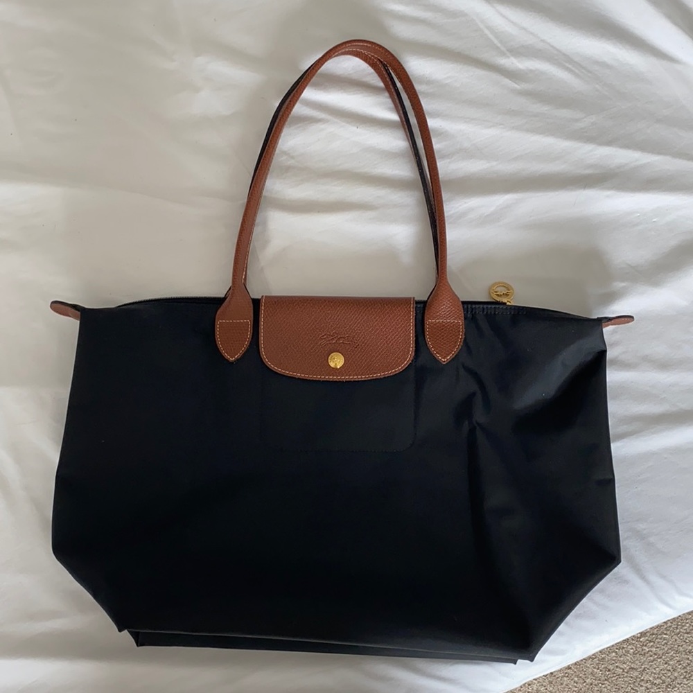 Longchamp Large Le Pliage Tote in black